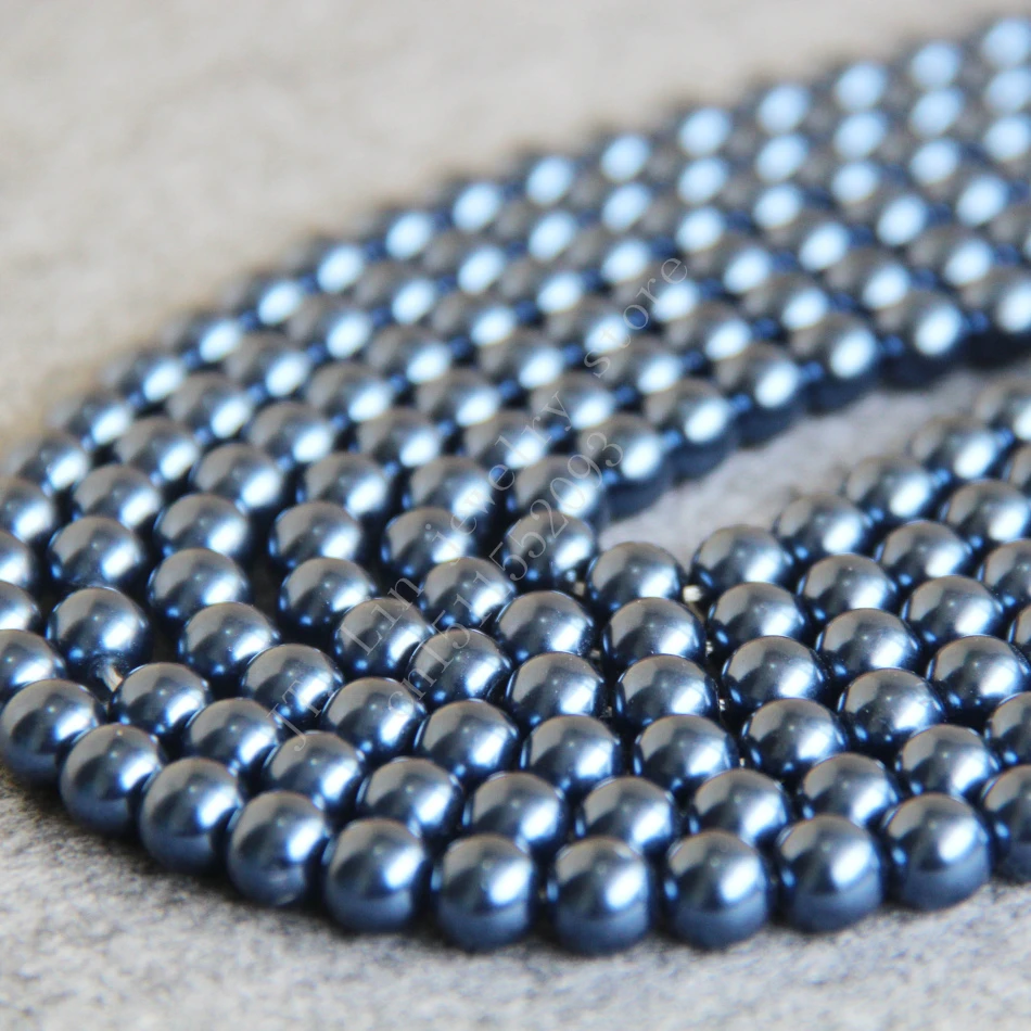 

T8319 8mm Dark Blue Glass pearl loose beads!Fit For Making Bracelet&Necklace DIY Jewelry Fashion beautiful beads wholesale