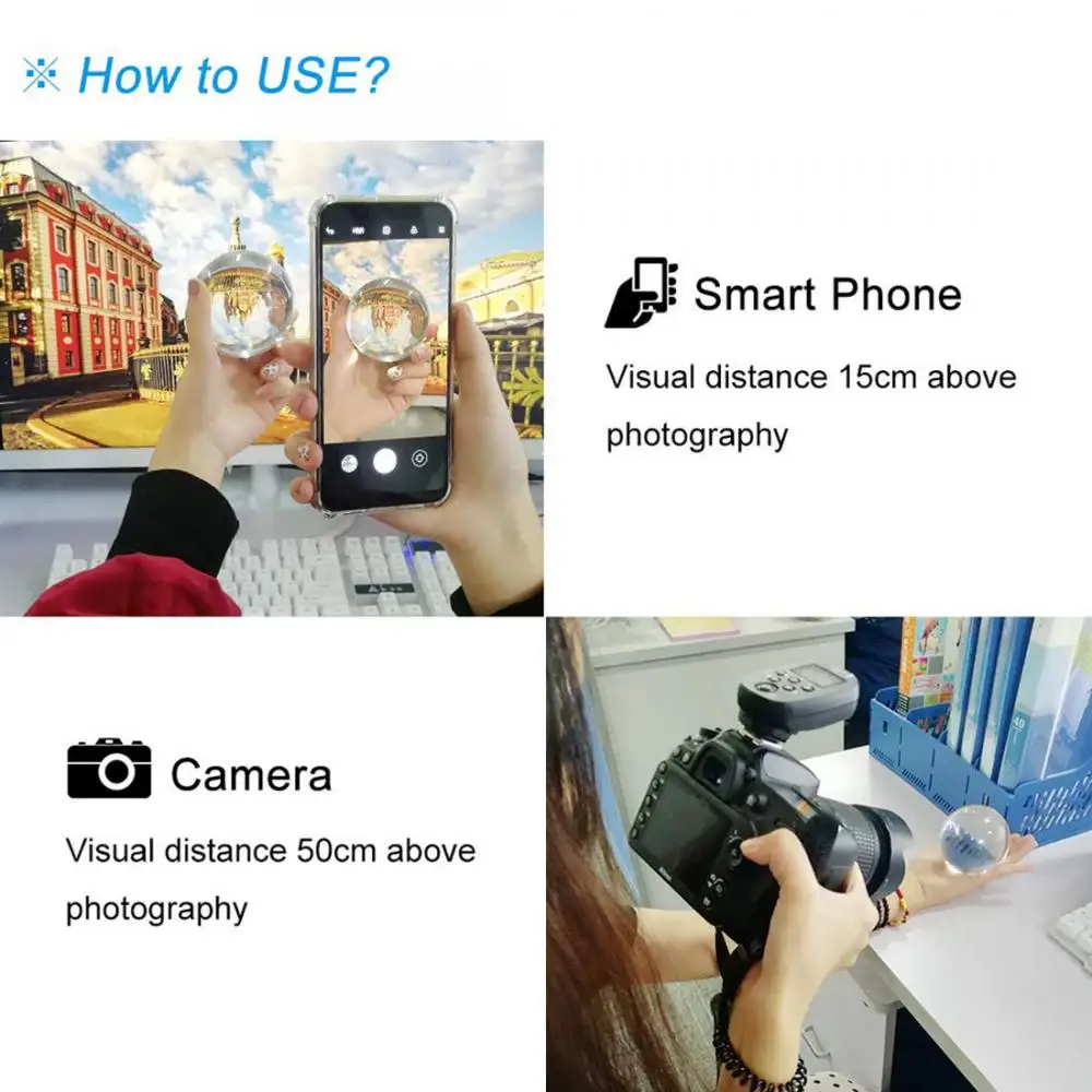 

New 30/40/50/60/70/80/90mm Clear Glass Crystal Ball Healing Magic Sphere Photography Props Lensball Home Decor Decoracin Hogar