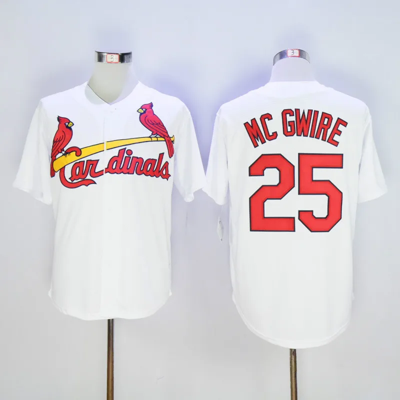 9 Енос Слотер 15 Рэндал Grichuk 25 Марк McGwire Джерси Белый Серый Бежевый | Спорт и