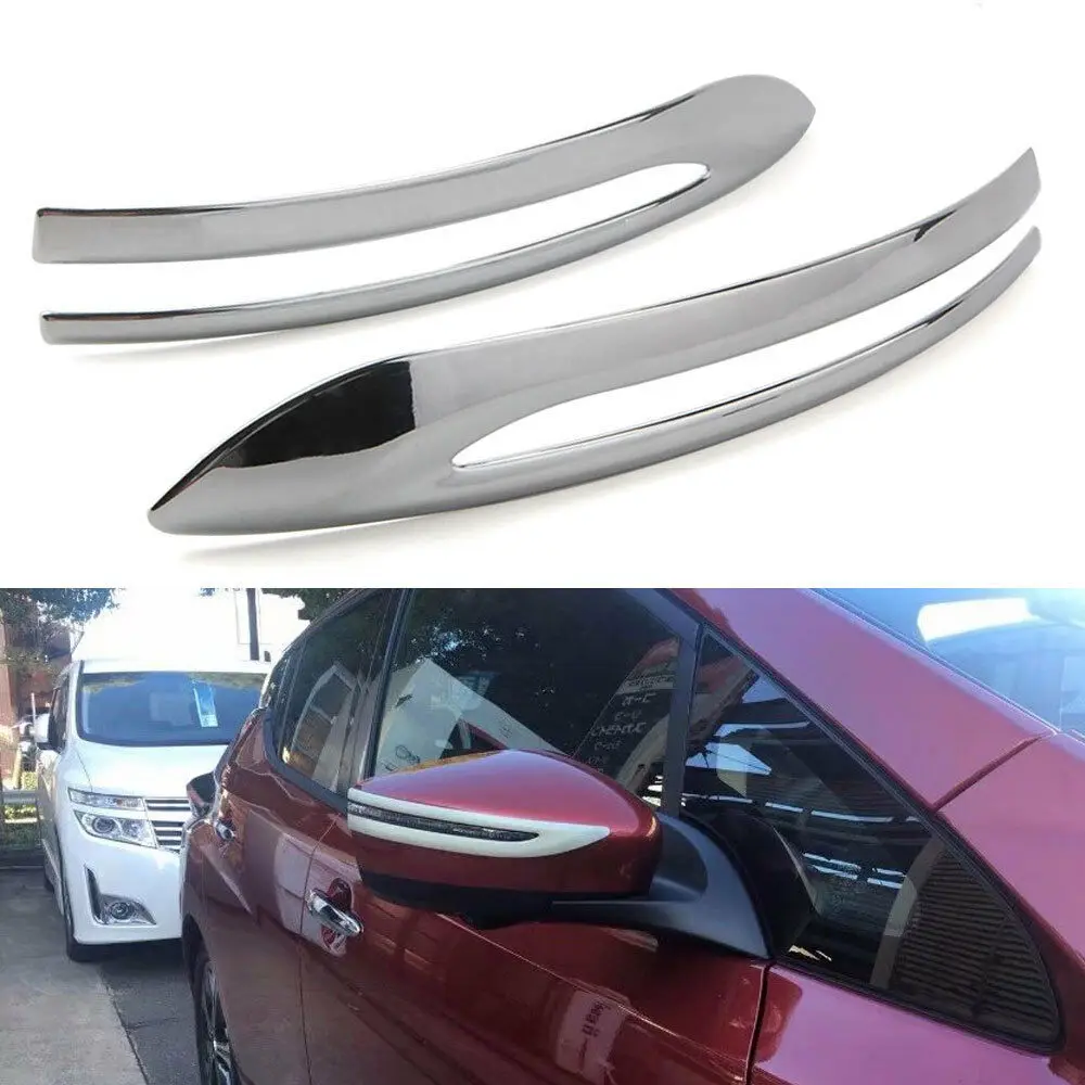 

BBQ @ FUKA хромированные автомобильные зеркальные молдинговые полосы для зеркала заднего вида накладка автомобильный Стайлинг защитная линия для Nissan Leaf 2017-2019