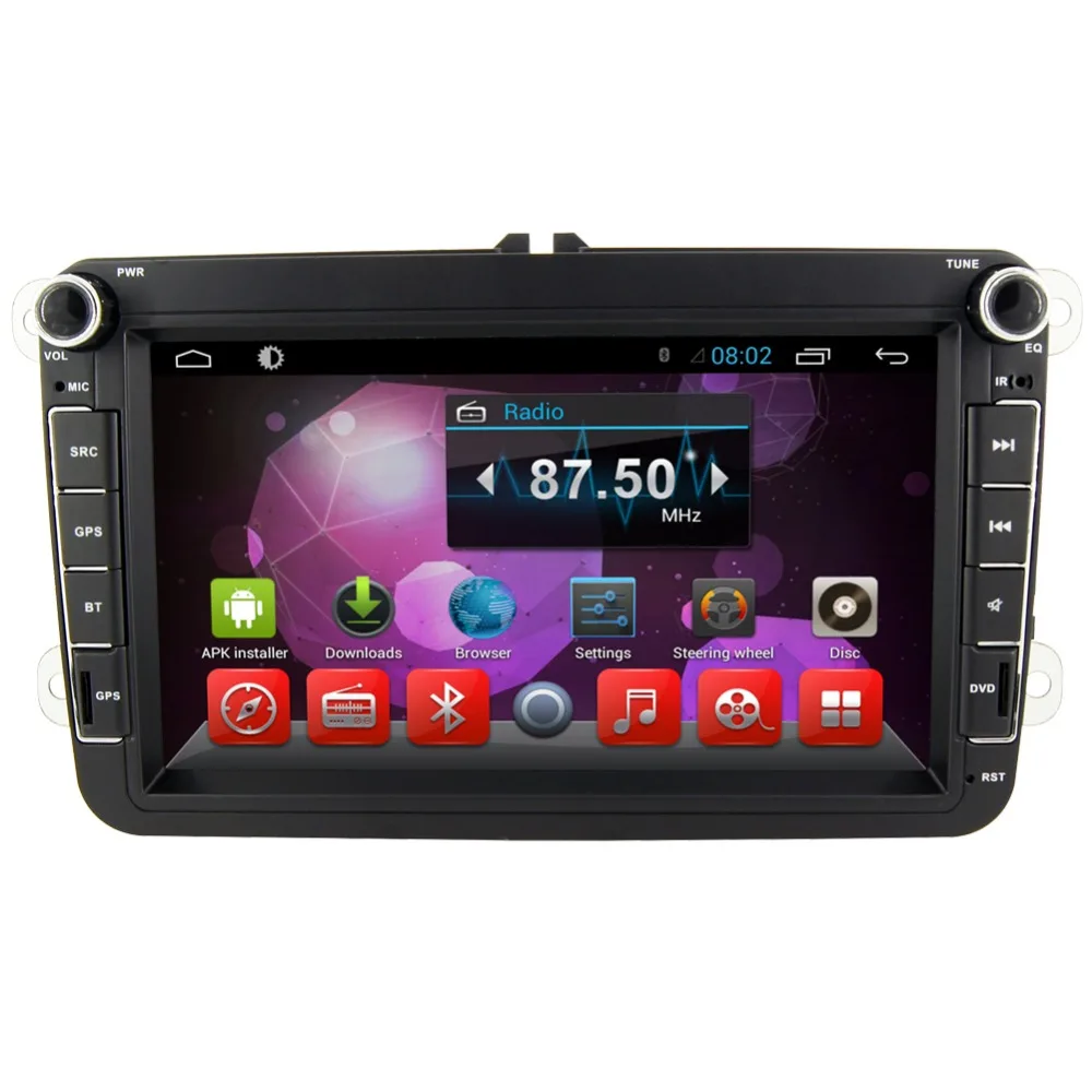 8 &quotHD 1024*600 автомобильный dvd плеер Android навигационный для VW Golf Passat Jetta Tiguan Touran Polo SKODA
