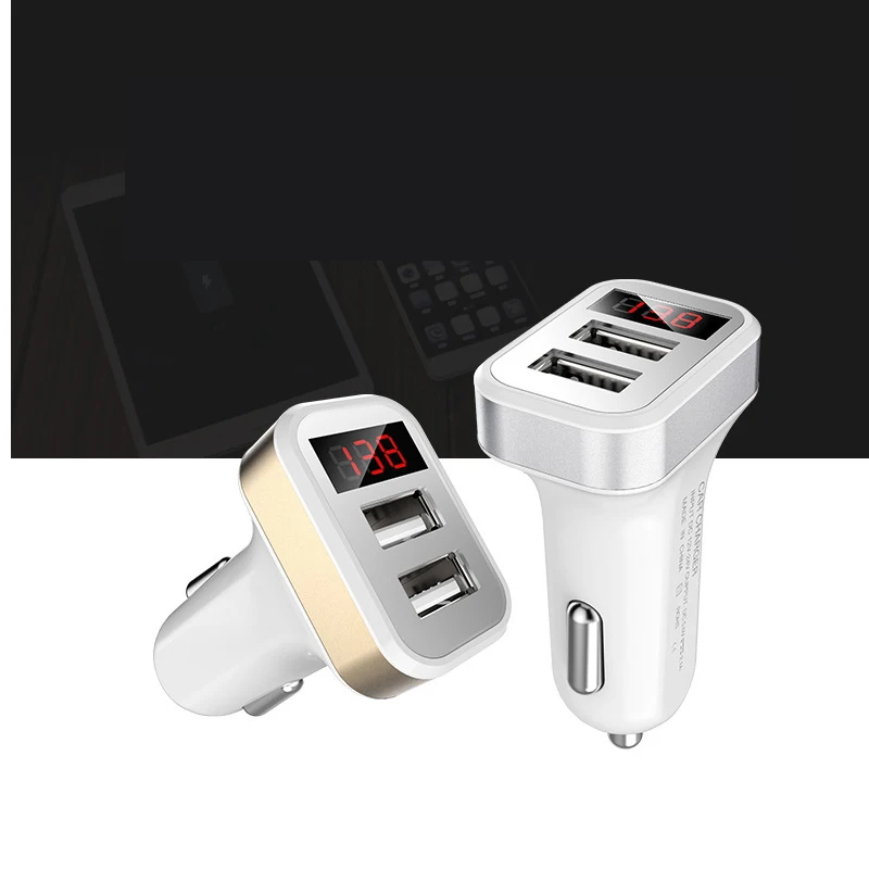 2 DUal USB Car Charger Adapter 3.1A Digital LED Voltage Current Display Auto Vehicle Metal For Smart Phone Tablet | Автомобили и