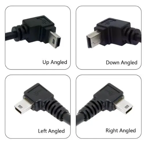 CY USB 2 0 A Тип папа до 90 градусов вверх и вниз Угловой Mini B 5pin Мужской кабель 50