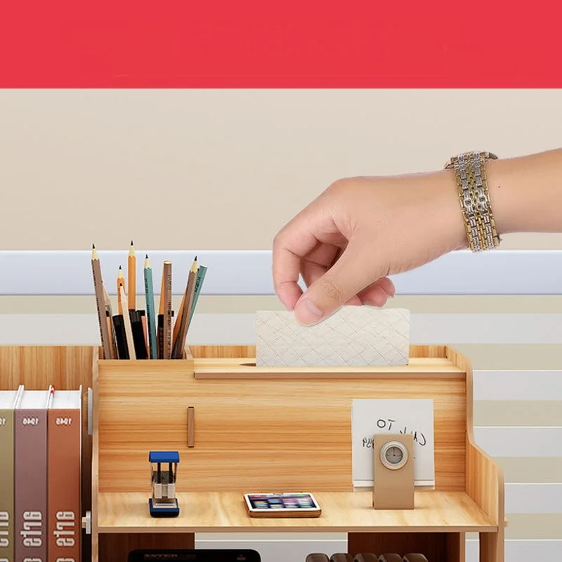 Large Multi-Function DIY Desk Storage Racks Office Supplies File Documents Organizer Shelf Multi-Layer Wooden Bookshelf | Дом и сад