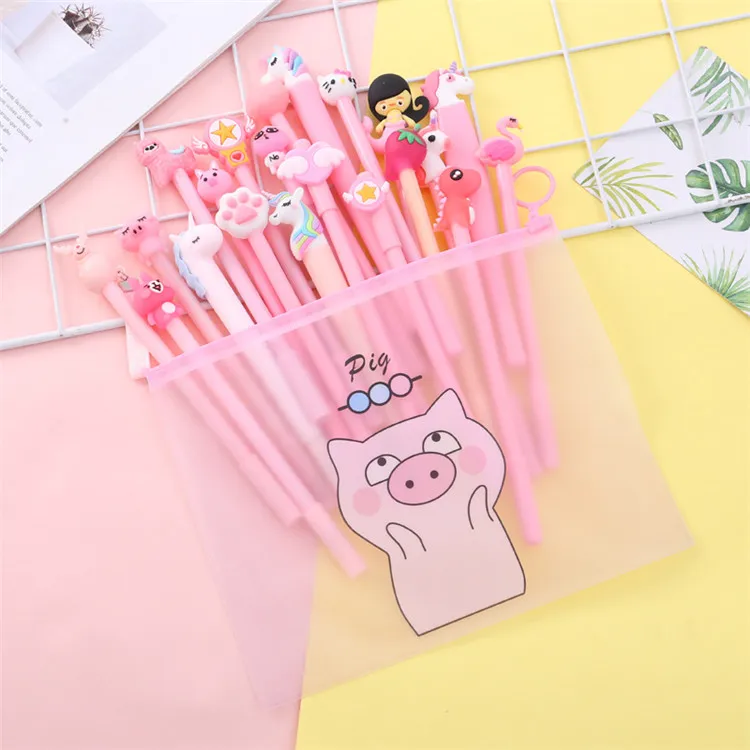 pink Helpro 20 шт./лот, креативная гелевая ручка в стиле мультфильма Kawaii, Серия животных, ручка для письма, офисные школьные канцелярские принадлежности, большая подарочная посылка - Цвет: pink