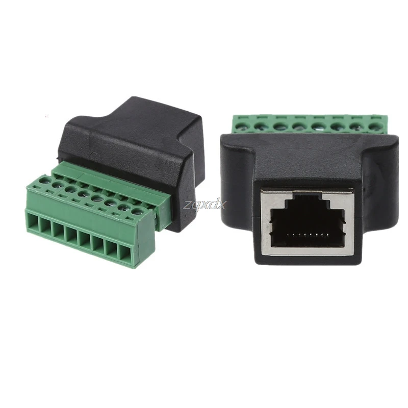 Ethernet RJ45 гнездовой до 8 контактный винтовой клеммный разъем адаптер кабель для