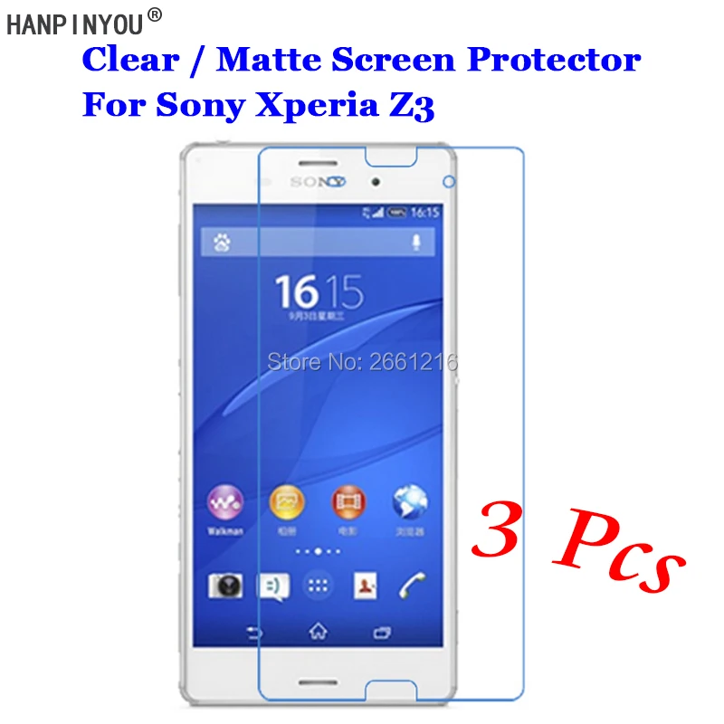 3 шт./лот для Sony Xperia Z3 / Dual 5 2 дюйма Новая прозрачная/Антибликовая матовая защитная