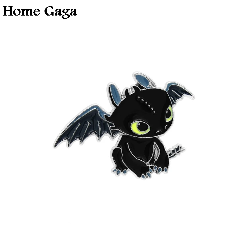 2 Homegaga Как приручить дракона Ночная фурия Беззубик мультфильм булавки броши для рюкзака, одежды для мужчин и женщин значки медали D1464 - Цвет: 2