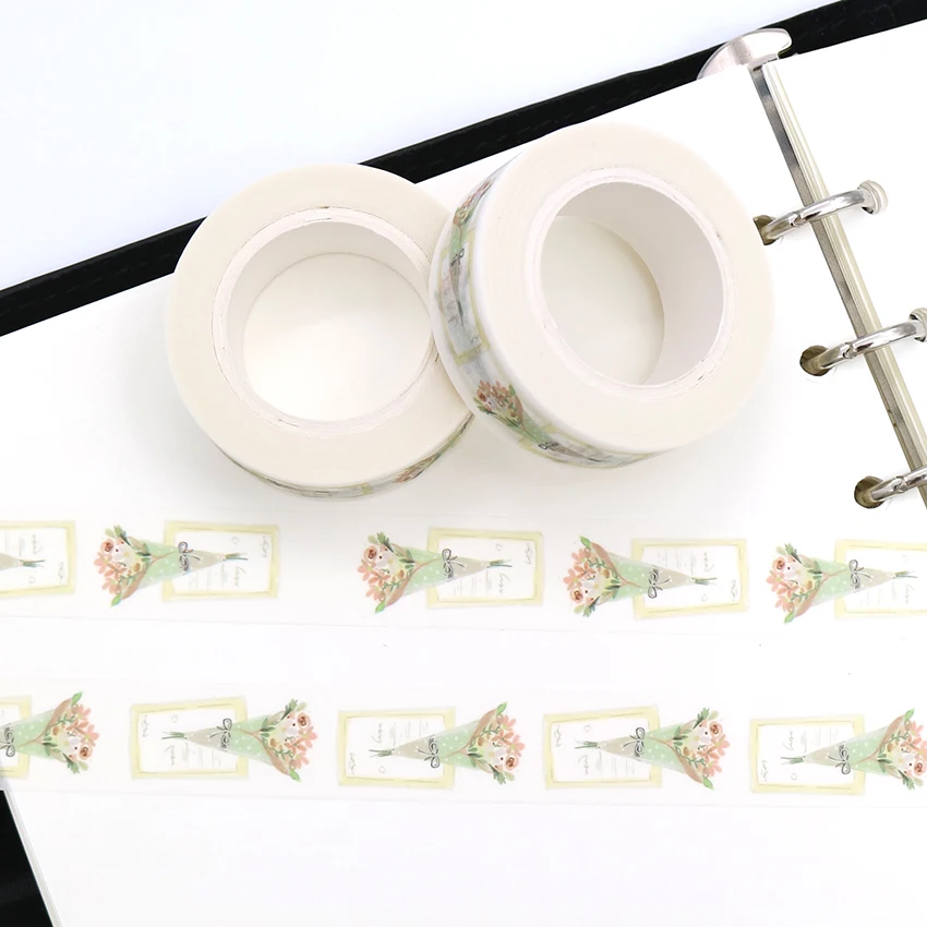 1 шт. Творческий цветочным узором лента Washi школьная оффисная декоративная
