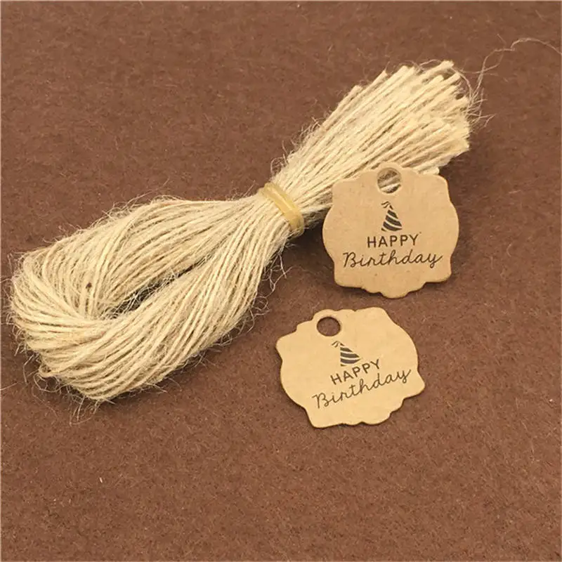500pcs/lot+500pcs String Cardboard Label Kraft Paper Tags Flower Round Shape Scallop For Engagement Candy Bag Price Hang Tag | Дом и сад