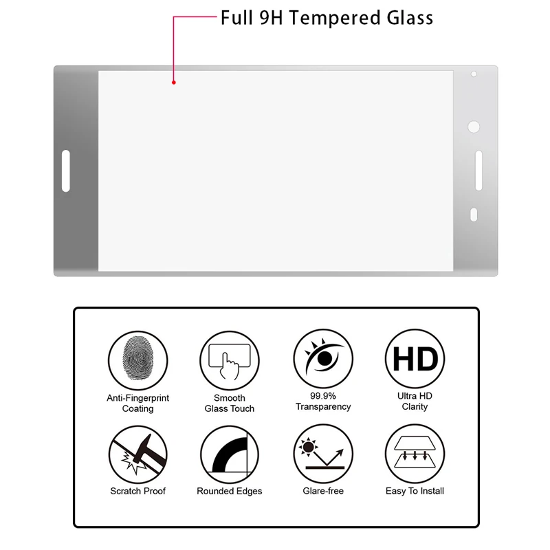 Защитное 3D стекло с полным покрытием для Sony XA1 ultra ZX Premium защита экрана x al z xa1 zx