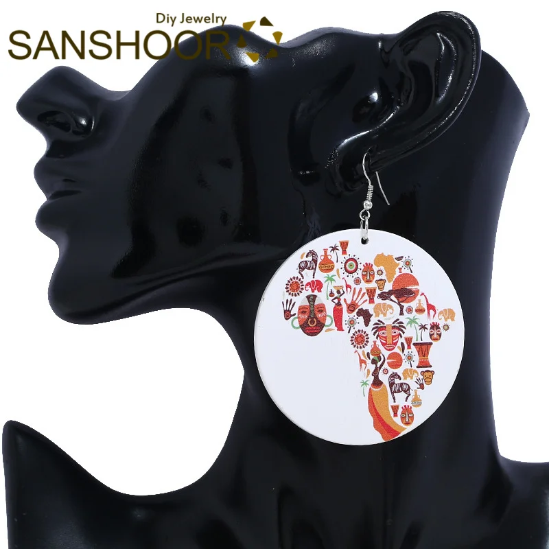 SANSHOOR печатные объединенные африканские символы племенные деревянные