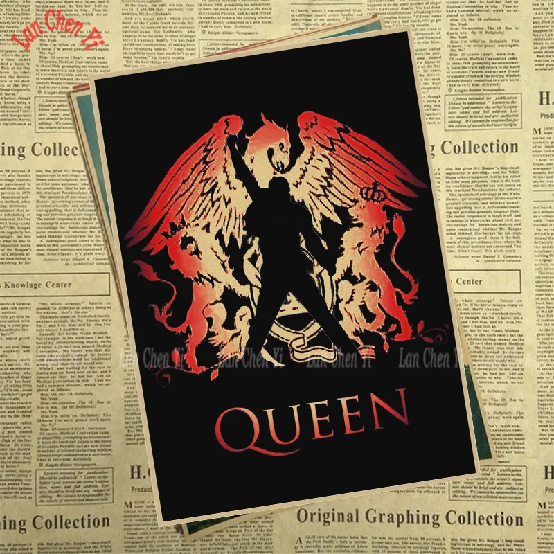 С группой Queen музыкальный крафт Бумага плакат Винтаж высокое качество печатным рисунком основной декоративная живопись