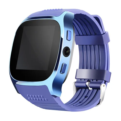 Blue T8 мужские Детские умные часы с Bluetooth со слотом для sim-карты камера Будильник MTK6261D 380 мАч батарея для IOS Android умные часы - Цвет: Blue