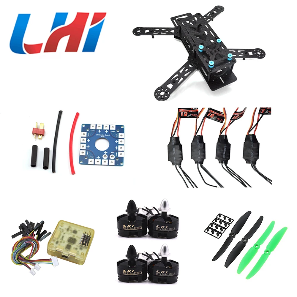 250PRO 280 Quadcopter Combo kit motor LHI MT2204 12A ESC CF Prop &amp CC3D EVO flight BLUE | Игрушки и хобби