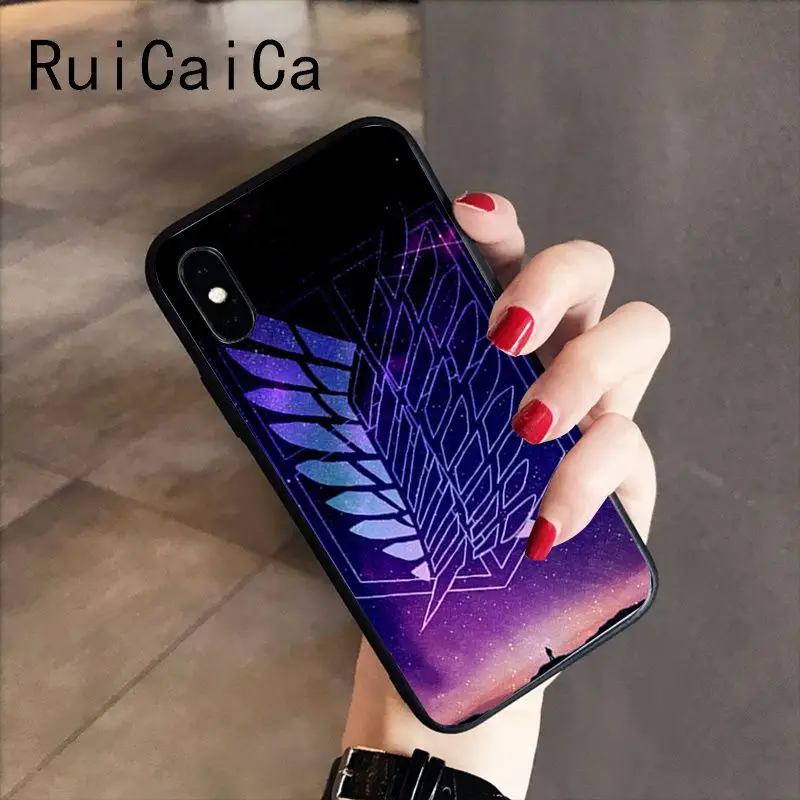 RuiCaiCa аниме японская атака на Титанов новое поступление черный чехол для телефона