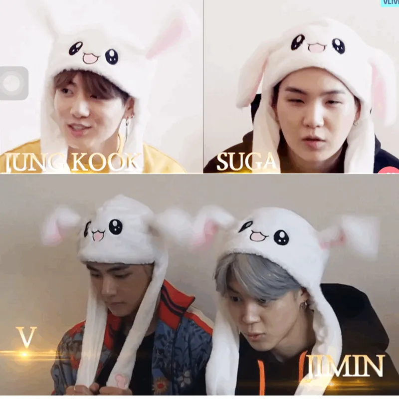 НОВАЯ шапка kpop Bangtan Rabbit с заячьими ушками встряхиванием ушами кролика утолщенные