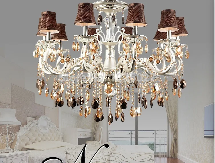 

European Newly Modern Silver Crystal Pendant Lamp Ceiling Lamp Chandelier Dining Room Lighting Shdes Included 8L and 18L Sizes