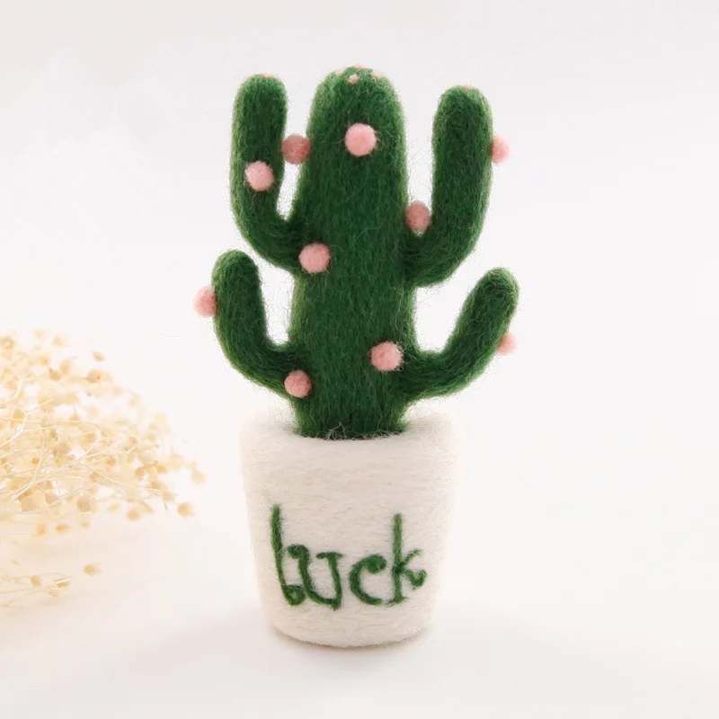 Многоярусный зеленый высаженный Медвежонок кактус шерстяной войлочный материал