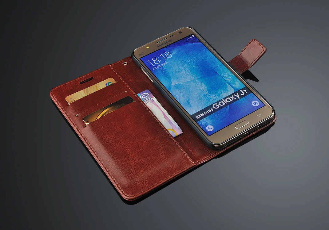 Чехол с держателем для карт Samsung Galaxy J7 2016 J710F J710 кожаный чехол бумажник откидной