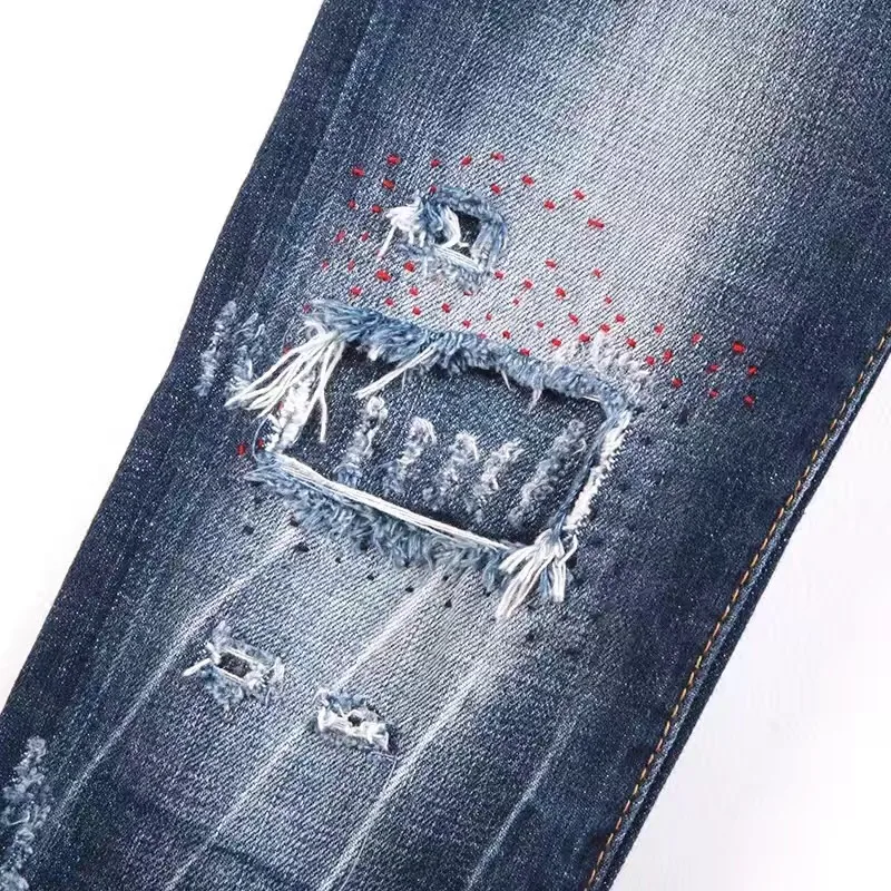 2017 New Designer Brand Women's Jeans Patchwork Stretch Slim Fit Ripped Denim Pants Skinny Woman Mid Waist Femme Top |