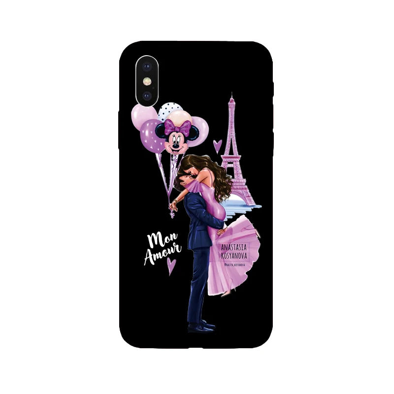 Модный Цветной ТПУ чехол для телефона девочек iPhone X XS Max XR 7 8 6 S Plus 5 5S SE милый