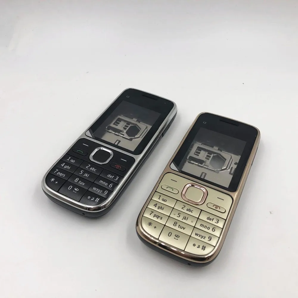Полный корпус чехол для Nokia C2-01 крышка батареи Корпус чехол с английской клавиатурой+ логотип