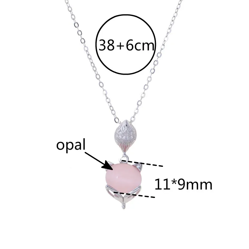 

Flyleaf 100% 925 Sterling Silver Opal Fox Necklaces & Pendants For Women Creative Design Lady Fashion Luxury Party Jewelry