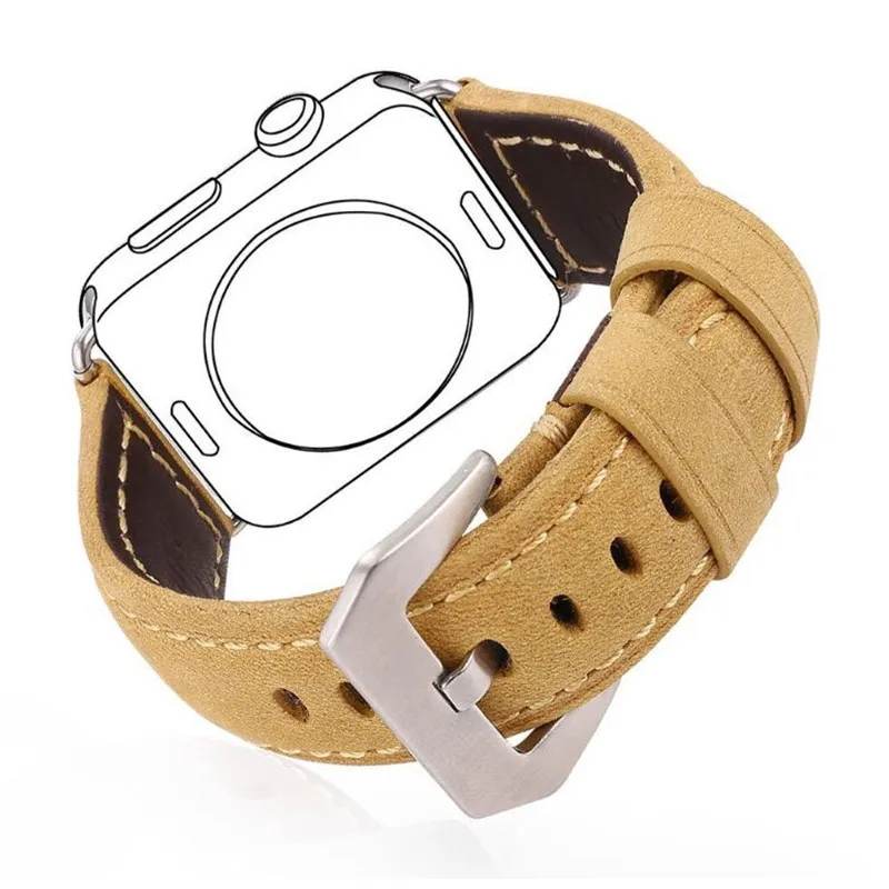 Ремешок из натуральной кожи для Apple Watch band 44 мм 40 мм 42 мм 38 мм, браслет из воловьей кожи для iWatch, Apple watch series 3 4 5 se 6 от AliExpress WW