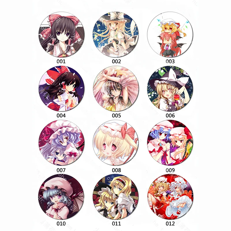 ZXFJXR 12 шт./компл. 58 мм TouHou Project Hakurei Reimu KONPAKU YOUMU брошь значки на рюкзак булавки
