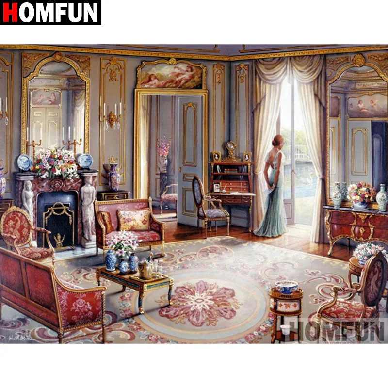 Алмазная вышивка HOMFUN A17876 5D сделай сам с квадратными/круглыми сверлами красивый