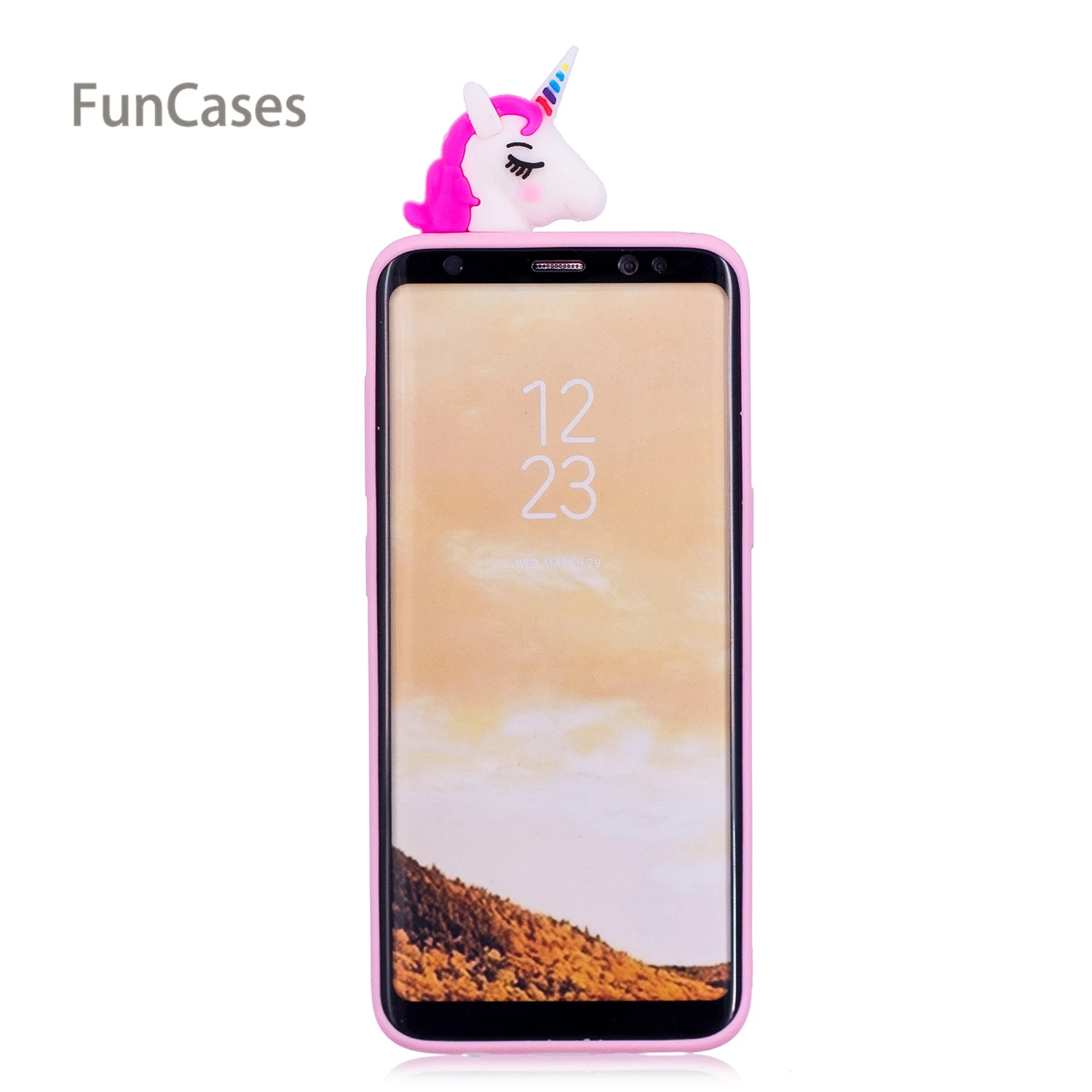 Милый Единорог чехол для телефона с рисунками принципиально samsung S8 Plus Мягкий