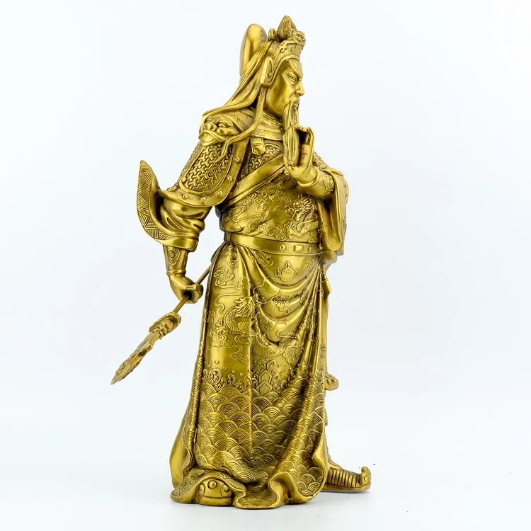 63 см Китай Бронза Медь Будда Шакьямуни Статуя Дракона guan Gong Yu меч статуя Будды |
