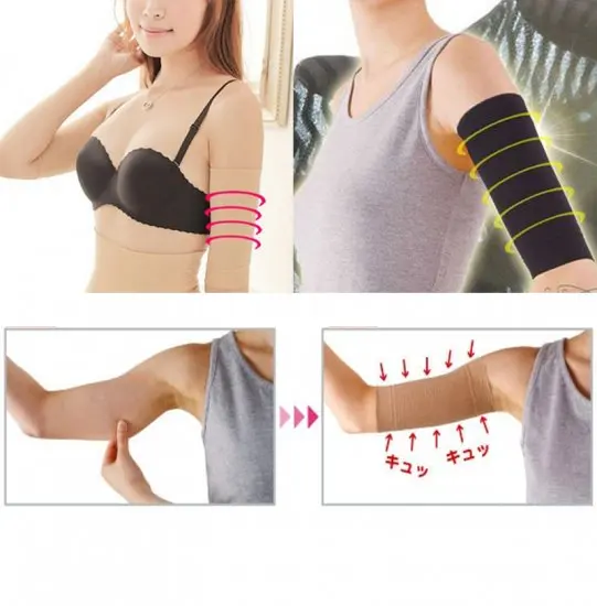 Новинка 1 пара сжатия тонкие руки рукав формирование целлюлита стройнее Спорт на