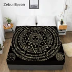 3D HD простыня, простыня с эластичной ТвинПолныйкоролевакорольна заказ, простыня ретро Солнце восьмиугольная звезда матрас крышка 160x200