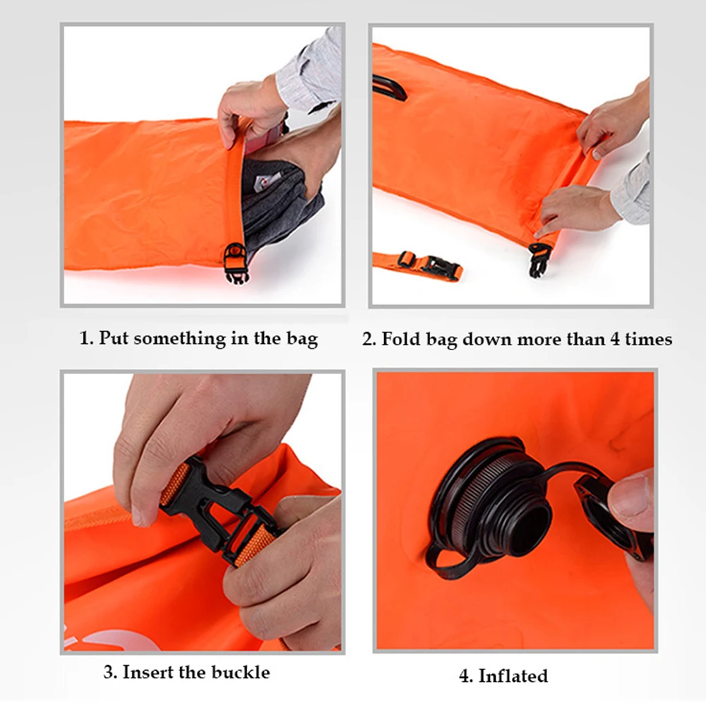 QUBABOBO Swim Buoy PVC Material 20L Swimming Tow Float Plus Dry Bag for Open Water swimmers and Triathletes | Спорт и развлечения
