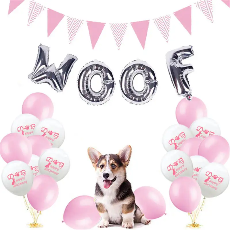 25 шт./компл. Собака Щенок вечерние украшения Воздушные шары Woof фольги следа