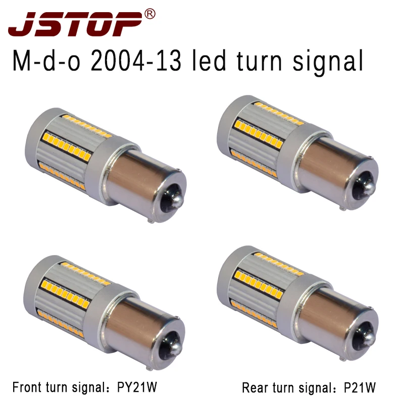 

JSTOP 4PCS/set led front Rear Turn Signal No Hyper Flash 100% No error 12-24V P21W 1156 BAU15S PY21W canubs lamp led Turn Signal