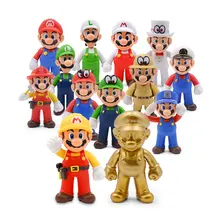 13 см Super Mario Bros Luigi Mario Yoshi Koopa Yoshi Mario Maker Odyssey Mushroom Toadette ПВХ Фигурки игрушки модель куклы
