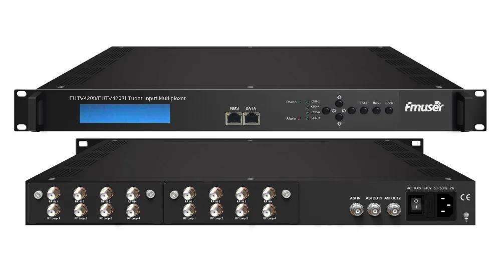 Futv4208 8 тюнер IRD(8 DVB-S2/T2 rf Вход, 1 asi, 2 asi 1 IP Выход) мультиплексор