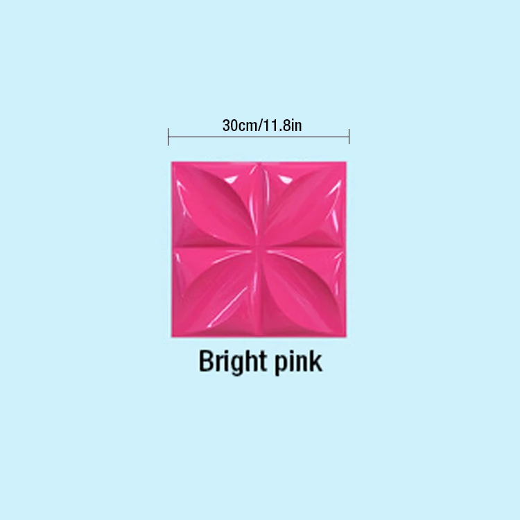 Bright pink 30x30 см 3D Художественная настенная панель волнистая Роза резьба по дереву цветок 3D настенная кривая рельефная 3D перламутровая красочная Свадебная декорация обои - Цвет: Bright pink