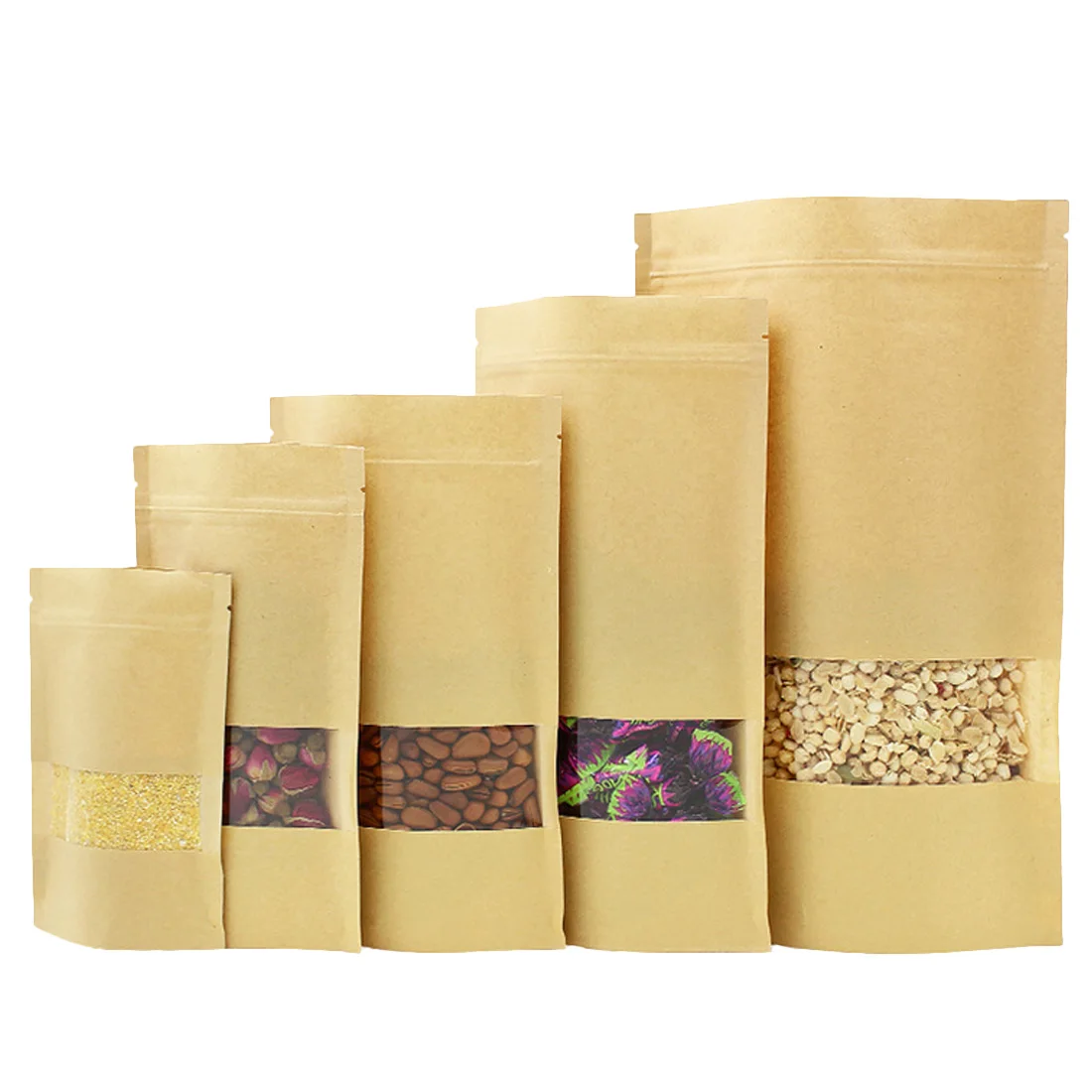 

10pcs Brown Kraft Paper Gift Candy Bags Wedding Christmas Party Packaging Bag Recyclable Food Bread Party Bags For Boutique