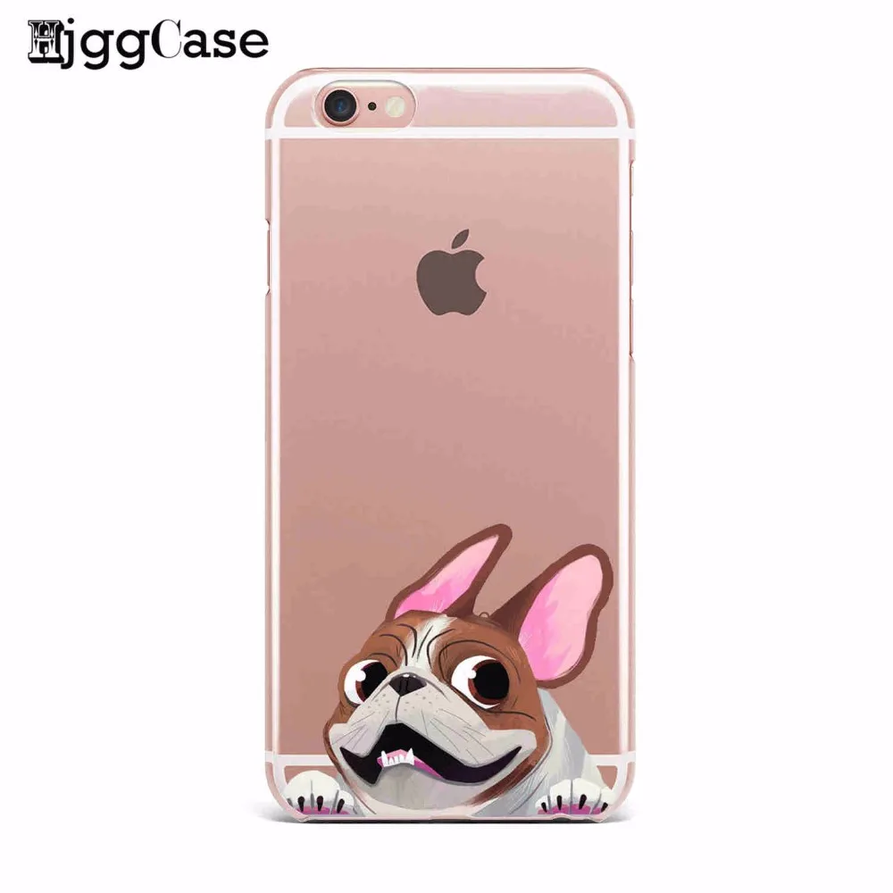 Мягкий чехол для iPhone X 7 6 6S Plus 5 5S SE 8 с изображением милого Щенка Мопса кролика кота