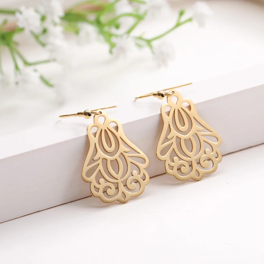 Женские винтажные серьги-подвески Fishhook модные золотого и черного цвета из