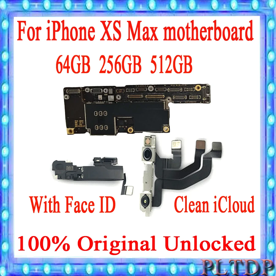 Для iPhone XS Max материнская плата с/без распознавания лица с полным чипом 100% Оригинал