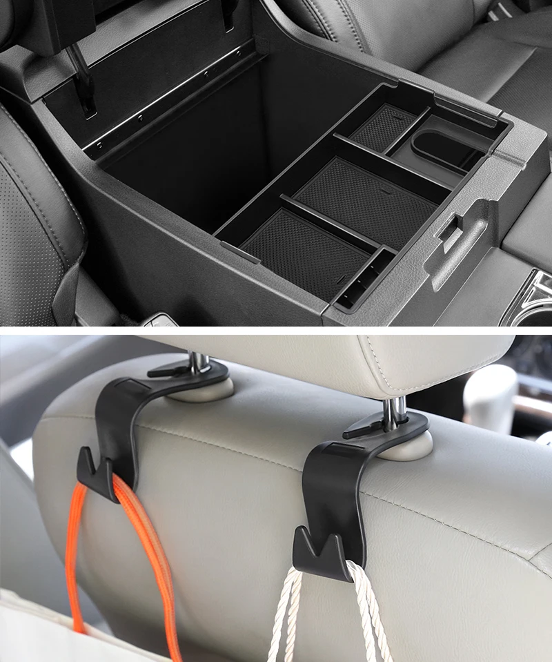 Car Seat Crevice Storage Box Center Console Armrest Organizer Auto Gap Holder With 2PCS Hangers For Toyota Tundra 2014-2017 | Автомобили и