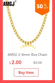 AMGJ 4 Style Stainless Steel Gold Color Round Ball Pendant Necklace Link Chain Necklace Fashion Jewelry for Women or Men