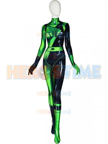 Костюм супер злодей Shego из Ким возможного костюм с 3D принтом спандекса лайкры