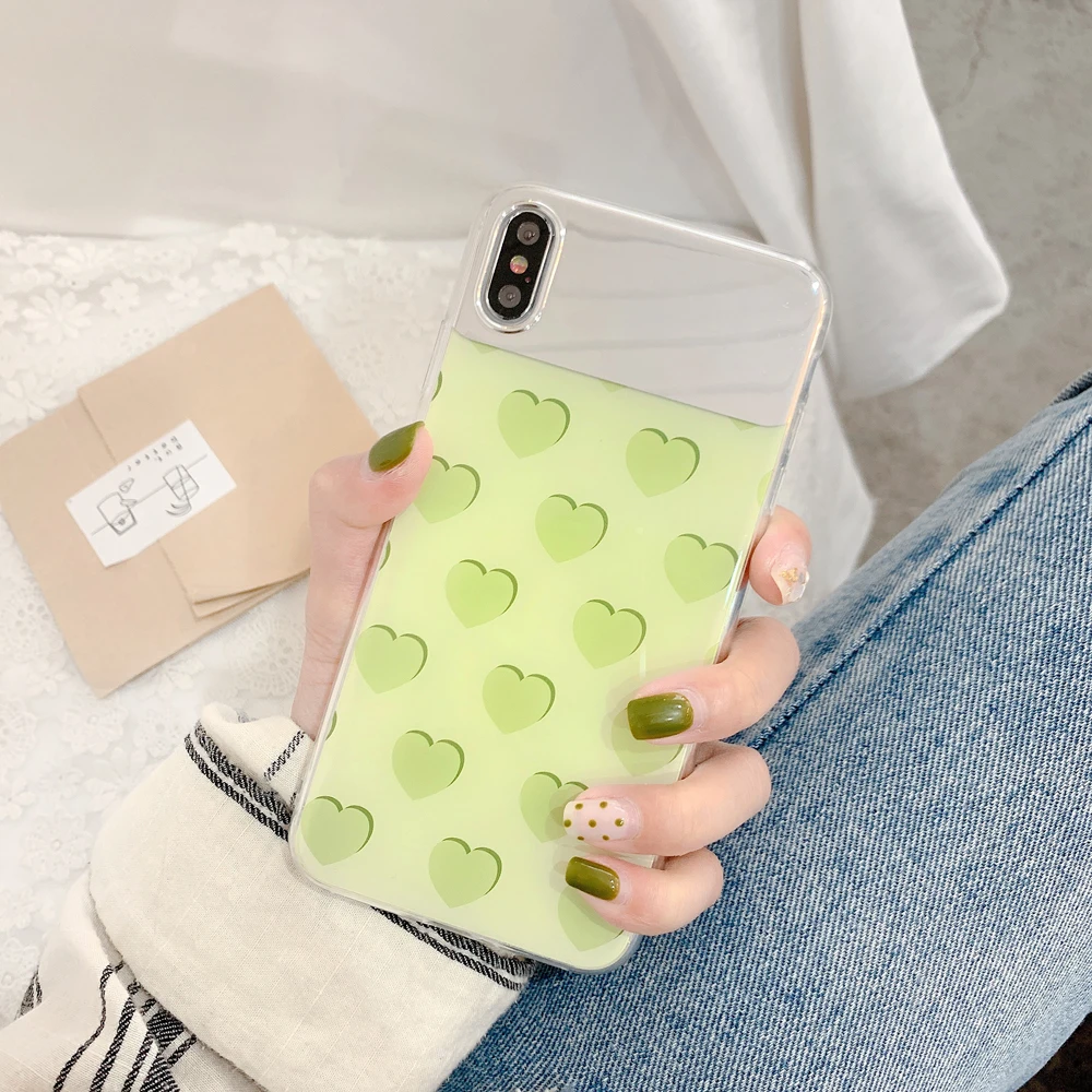 OTAO зеркальный чехол для макияжа iPhone 8 7 6 6s Plus X Мягкая ударная ТПУ крышка