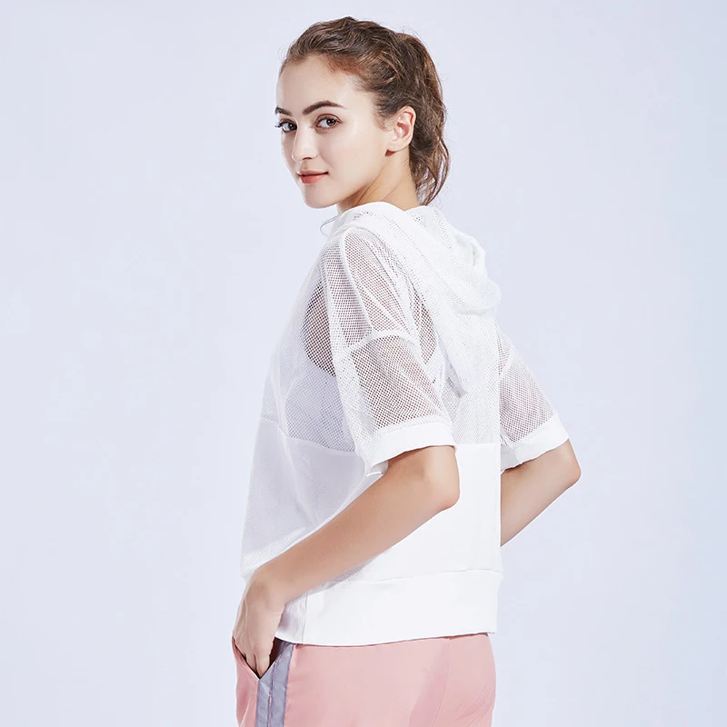 Женская одежда для бега рубашки йоги дышащая толстовка быстросохнущая футболка